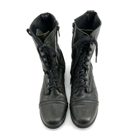Size 9M Steve Madden Combat Troopa Green Boots - Picture 4 of 8